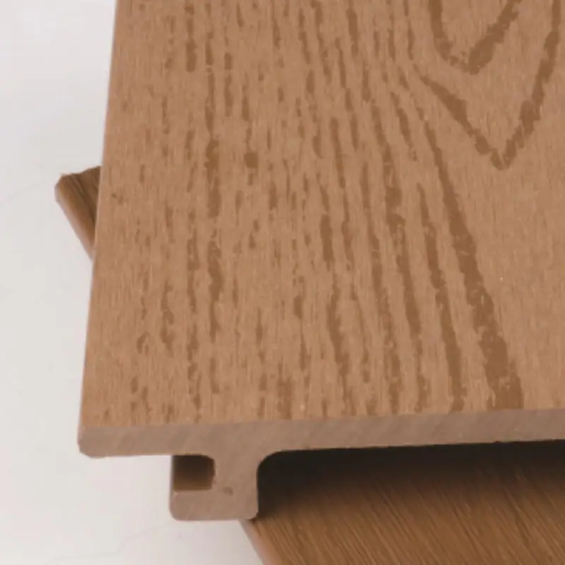 Panel Pelapisan Dinding Kayu WPC Bergalur Luaran 155mm